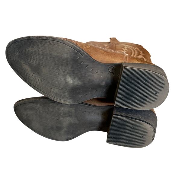 Coconuts Tan Cowboy Boots SIZE 9 Cowgirl Cream Western Vegan Faux Leather $90 - Picture 8 of 9